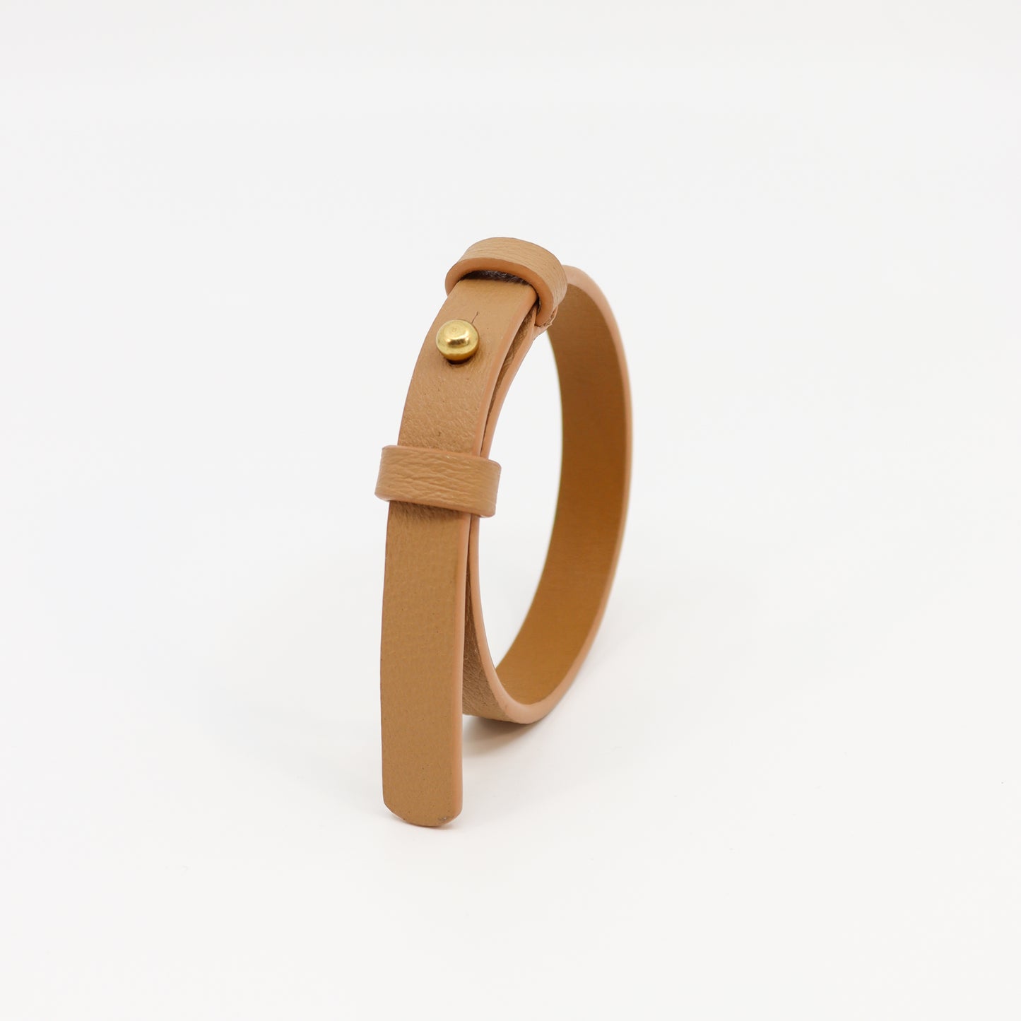 Bracelet with brass fastener in desert tan