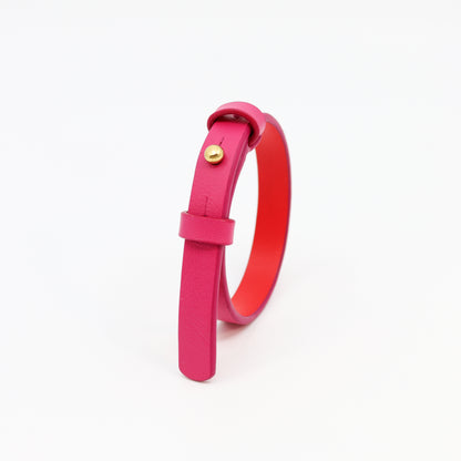 Bracelet with brass fastener in fuchsia