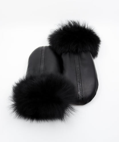 Merion lined mittens in black