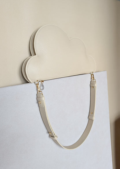 Clutch bag with removable strap in ivory